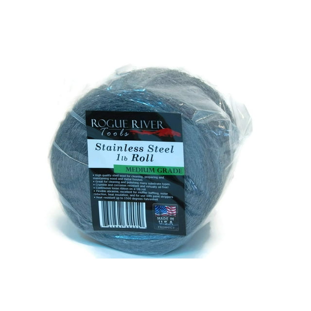 434 Stainless Steel Wool 1lb Roll (Medium) - Rogue River Tools