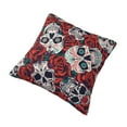 thumbnail image 3 of YFYANG Square Decorative Throw Pillow Case (Without Pillow Insert), Vintage Rose Skull Pattern Bedroom Sofa Car Cushion Cover, 24"x24", 3 of 9
