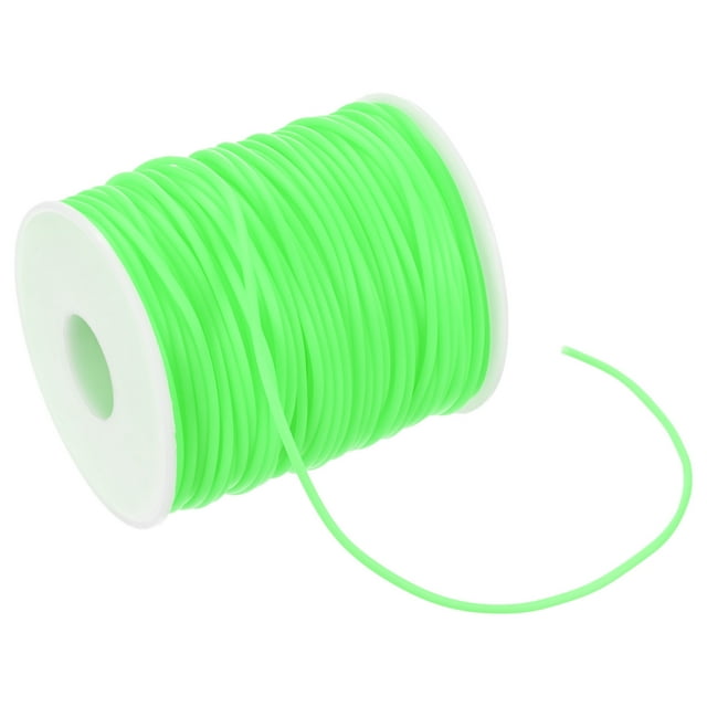 Cordón de Goma Tubular Hueco Uxcell, 54.7 Yards 2mm Cuerda Elástica con Agujero de 1.2mm para Manualidades de Bricolaje, Verde Claro