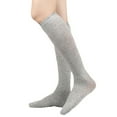 thumbnail image 6 of Women's Solid Color Knee High Socks, Soft Breathable Calf Length Long Socks, Daily Casual and Uniform Cotton Blend Hosiery, White, One Size, 6 of 8