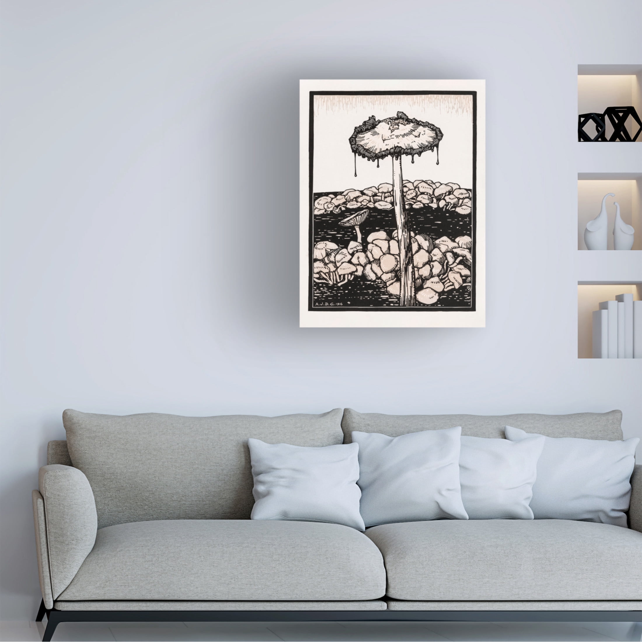 Trademark Fine Art Pictufy Dripping Mushroom 1916 Canvas Wall Art