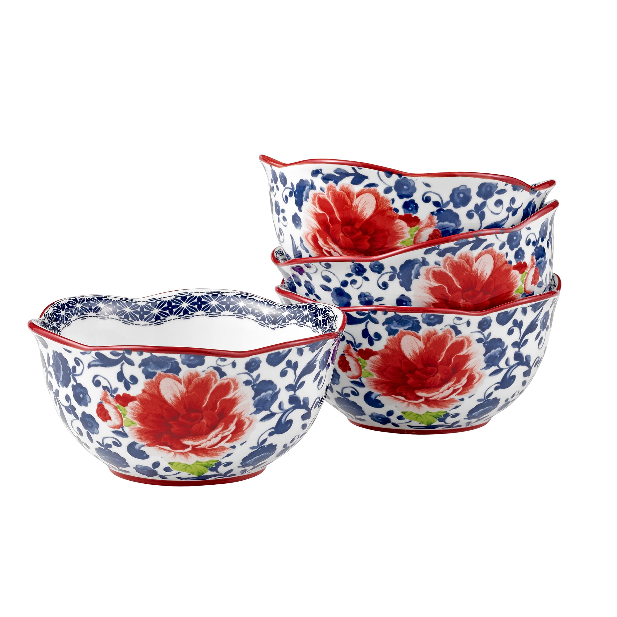 Details about   Pasta Bowl Set 4 Bowls THE PIONEER WOMAN Durable Floral Stoneware New 