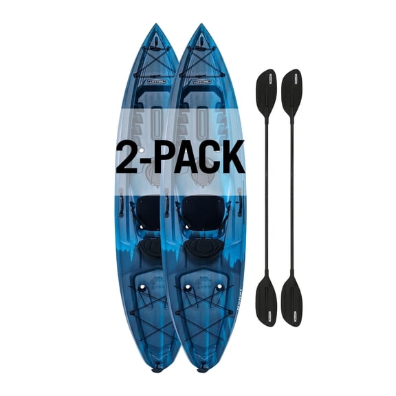 Lifetime Kenai 10.25 ft Sit-On-Top Kayak with Paddles, 2 Pack, Lightning Fusion (91210)