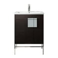 thumbnail image 2 of Fine Fixtures - Modern Black 24" Bathroom Vanity Set, Chrome Hardware, Vitreous China Sink Top, 2 of 5