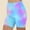 Blue, variant on Frostluinai Women's Workout Shorts High Waisted Tie Dye Sport Shorts Stretchy Slim Fit Athletic Gym Shorts Soft Biker Shorts