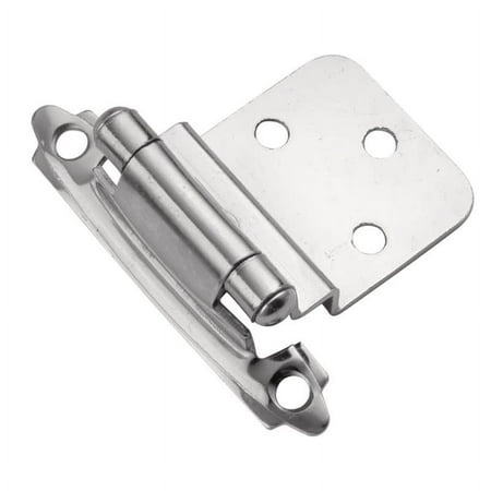 Hickory Hardware 3/8 inch Inset Surface Mt. Hinge Pair Chrome Self Close P143-26