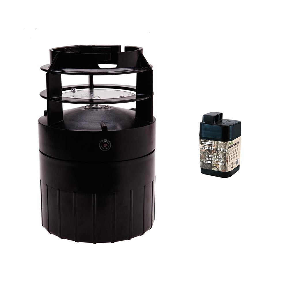 Moultrie Econo Plus Tripod Deer Feeder Kit + 6Volt Rechargeable Safety