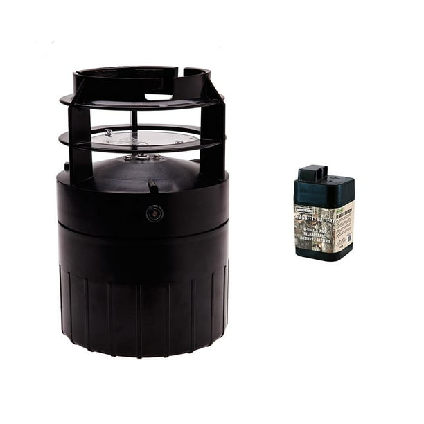 Moultrie Econo Plus Tripod Deer Feeder Kit + 6Volt Rechargeable Safety