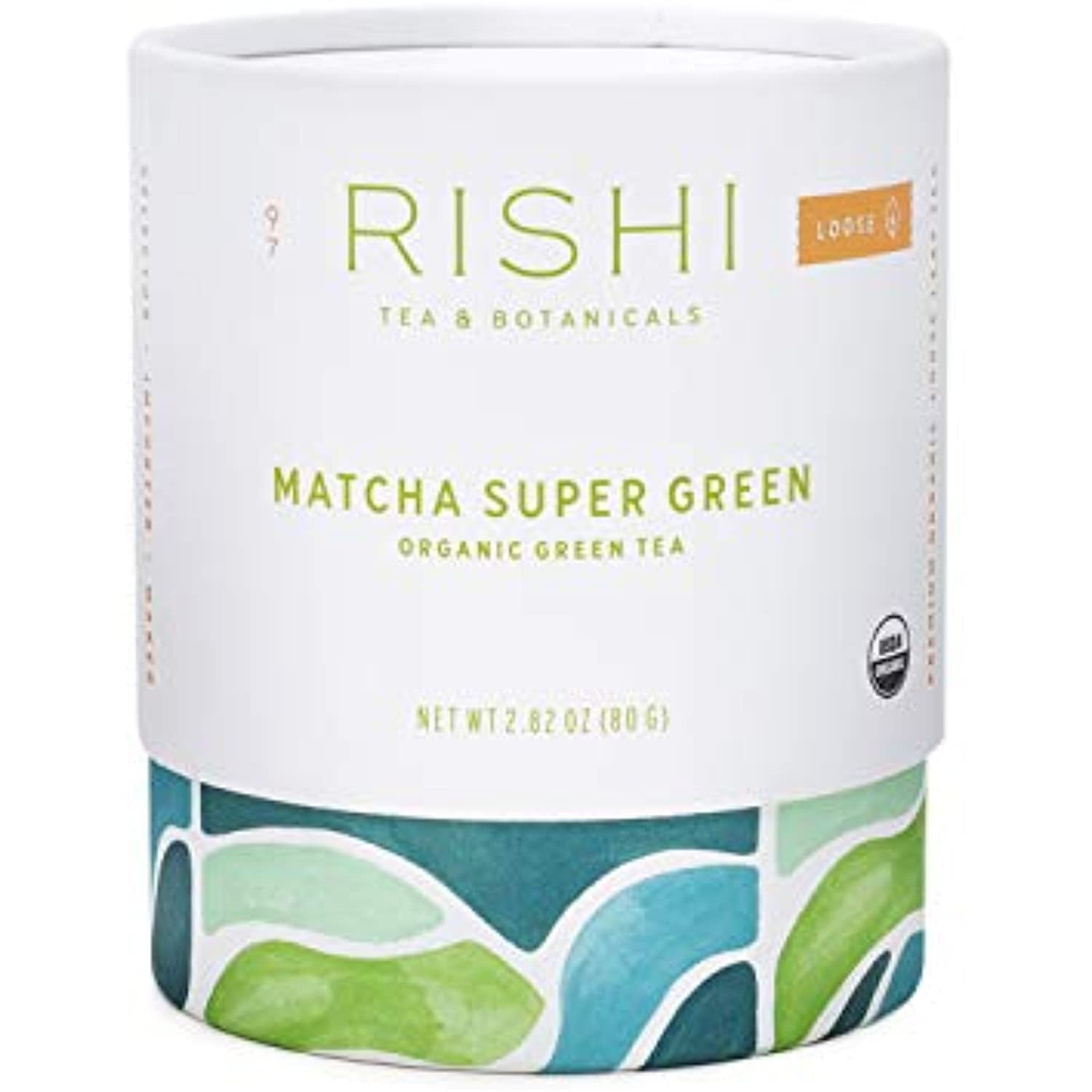 Rishi Tea Matcha Super Green Loose Leaf Herbal Tea | Immune Support, Usda Certified Organic Sencha, Caffeinated, Umami, Antioxidant Rich | 2.82 Oz Tube