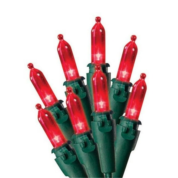 Celebrations 40843-71 LED Traditional Mini Red Light Set, 100 Bulbs
