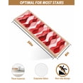 thumbnail image 4 of Red Striped Stair Treads for Wooden Steps Indoor Runner Rug Carpet, Modern Gradient Geometric Ripple Stripes 4 Pieces Peel and Stick Staircase Step Treads Covers Washable Throw Door Mats, 30"x8", 4 of 6