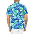 thumbnail image 2 of LA LEELA Men's Hawaiian Shirts with Pocket Beach Shirts Casual Short Sleeve Button Down Collared Shirt Men S Botanical Leaf, Blue, 2 of 4