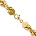 thumbnail image 3 of 14K Yellow Gold Rope Chain Necklace 22 inch 10 mm Diamond-cut with Fancy Lobster Clasp, 3 of 4