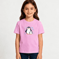 thumbnail image 2 of Girls Graphic Tees Cute Penguin Sea Animal Kids T Shirt Sweet 100% Cotton Short Sleeve Soft Tops 4-13Y, 2 of 5
