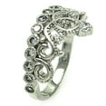 thumbnail image 4 of Sterling Silver 925 Rhodium Plated Crown Pear & Round Ring Band White CZ Jewelry Female Size 9, 4 of 4