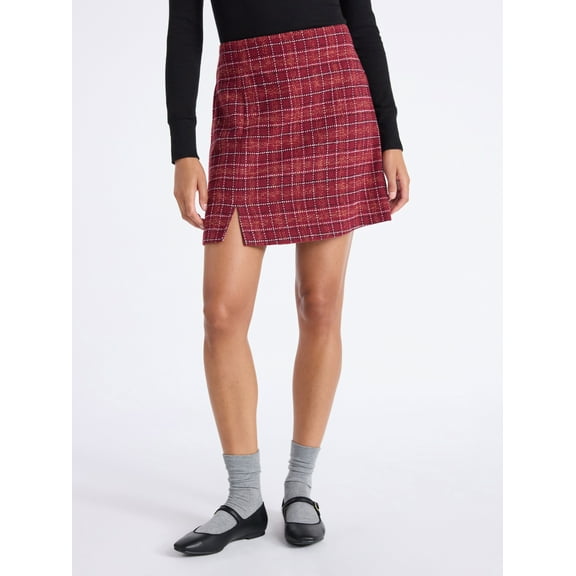 Time and Tru Women's Tweed Mini Skirt, Sizes XS-XXXL
