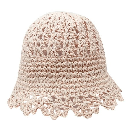 

Relanfenk Baby Hats Summer Solid Kids Solid Breathable Straw Bucket Fisherman Cap Hat