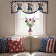 thumbnail image 4 of Happy Independence Day Tie Up Valances Curtain, Adjustable Kitchen Blue Cartoon Truck U. S, Flag Retro Valances for Windows Decor, Rod Pocket Short Curtains Set for Bedroom/Bathroom, 42"x12", 4 of 9