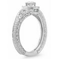 thumbnail image 2 of Dazzlingrock Collection 0.50 Carat (ctw) 14K Round Diamond Split Shank Bridal Vintage Halo Ring 1/2 CT, White Gold, Size 7, 2 of 4