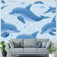 thumbnail image 4 of JRXY Dolphins Swimming in the Ocean Tapestry - Soft and Lightweight Wall Hanging Painting, 4 of 6