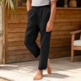 thumbnail image 6 of Girls Summer Elastic Waist Long Pants Casual Solid Trousers for Kids Breathable Lightweight Everyday Wear7 15Years Girls Striped Leggings Young Girls Clothes Girl Leggings Softball Youth Pants Girl, 6 of 9