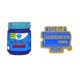 thumbnail image 1 of Set de broches con botella azul de estilo retro y cita divertida, 1 of 4