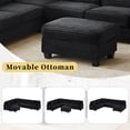 thumbnail image 4 of Villeston 125.2" U-shaped Sectional Sofa with a Movable Ottoman and Side Storage Pockets for Living Room, Black, 4 of 7