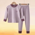 thumbnail image 5 of NOLDARES Toddler Kids Junior Girl Boys Pajamas Pjs Fall Winter Sleepwear Long Sleeve Top and Pants Pjs Set(H147-Purple), 5 of 9
