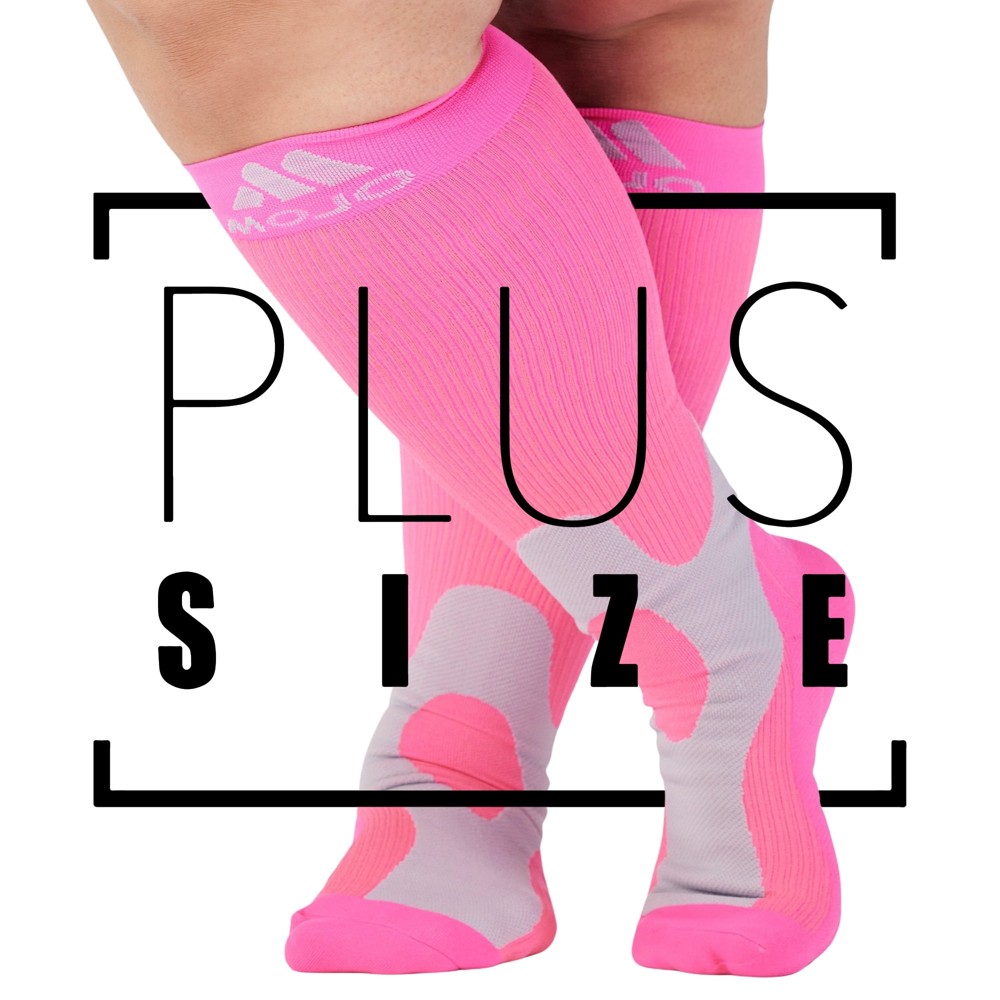 Plus Size Mojo Compression Socks for Women & Men 2030mmHg Hot Pink