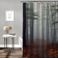 thumbnail image 2 of Fenyluxe Trees, Leaves, Fog Pretty Shower Curtain 100% Polyester Bathroom Decor Washable with Hooks 69x72, 2 of 7
