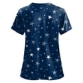 thumbnail image 4 of felwors Scrubs for Women Tops Animal Print Shirt V Neck Cartoon Pattern Short Sleeve Nursing Uniform with Pockets (Dark Blue, XXL), 4 of 5