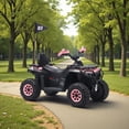thumbnail image 4 of 12V Electric Ride On Car for 3-8 Years, 2 * 45W Motor, Remote Control, LED Lights, Music Player & Emergency Brake, Battery PoweRed Cars,Pink, 4 of 7