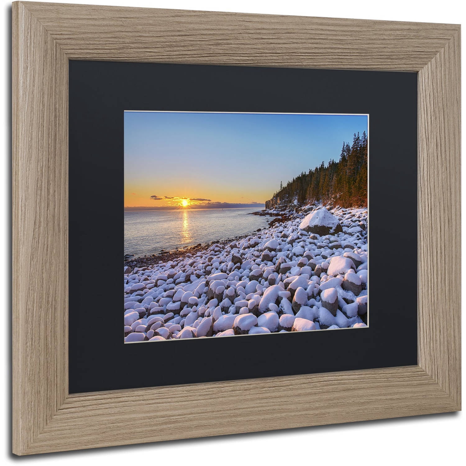 Trademark Fine Art "White Boulders" Canvas Art by Michael Blanchette Photography Black Matte, Birch Frame
