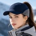 thumbnail image 5 of Women's Water-Repellent Winter Ponytail Baseball Cap LSONABXA with Ear Flaps - Winter Hat for Women, 5 of 9