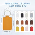 thumbnail image 2 of Kit de llaveros rectangulares de cuero sintético de 12 colores, llaveros de cuero en blanco con llavero de hierro, kit de soporte para colgante de doble cara en blanco, a granel, 2 of 9