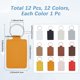 thumbnail image 2 of Kit de llaveros rectangulares de cuero sintético de 12 colores, llaveros de cuero en blanco con llavero de hierro, kit de soporte para colgante de doble cara en blanco, a granel, 2 of 9