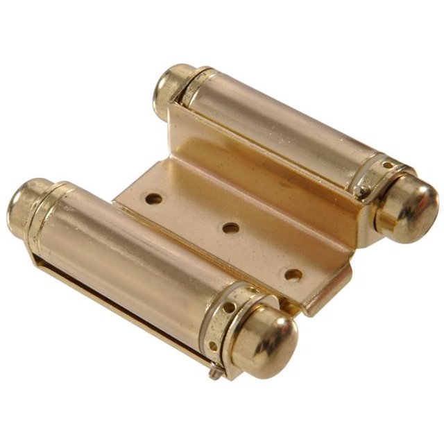 Carded - Double Action Spring Hinges, Satin Brass - 3 in.