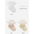 thumbnail image 4 of Yunliwuli Little Girls Ankle Socks Mesh Breathable Bow Decor Sweet Embroidery Ruffled Socks, 4 of 5