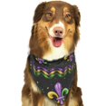 thumbnail image 6 of Disketp Mardi Gras Fleur de Lis Dog Bandanas 1PC Triangle Adjustable Puppy Bandana Bib Handkerchief for Large Medium Girl Dogs Pets Gift, 6 of 6