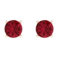 thumbnail image 3 of Clara Pucci 2Ct Ruby Round Cut VVS1 Push Back Stud 14k Solid hypoallergenic Gold Designer Earrings For July, 3 of 7