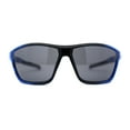thumbnail image 2 of Xloop Mens Sport Wrap Around Rectangular Plastic Sunglasses Black Blue, 2 of 4