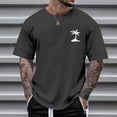 thumbnail image 2 of Men T Shirts Casual 1/4 Short Sleeve Big and Tall Short Sleeve Summer Shirts Casual Stylish Solid Color Crew Neck Casual Summer Beach Basic Shirts, 2 of 5