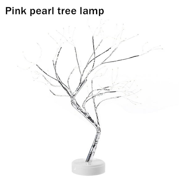 LED Tree Light Home Hotel artificial tree Decorative Adjustable Artificial Tree Lamp Bedroom Decor, Pink Light, 36LED, Type 2