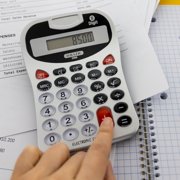 BAZIC 8-Digit Silver Desktop Calculator with Key Tone