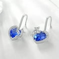 thumbnail image 6 of Juwaliy Women Drop Earrings December Birthstone Heart Tanzanite Blue Butterfly Rose Jewelry 925 Sterling Silver Hook Earring Christmas Mother's Day Gift for Her, 6 of 10