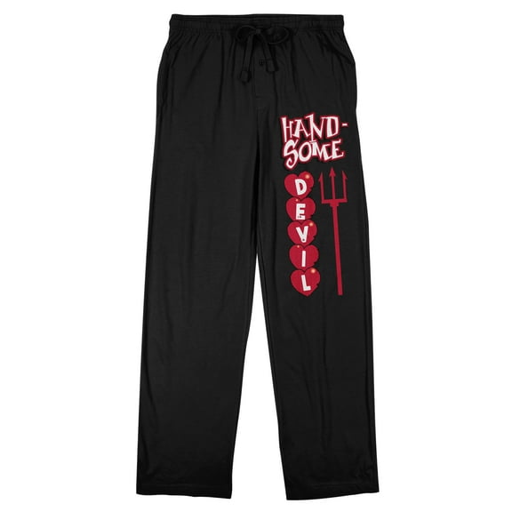 Handsome Devil Valentine's Day Men's Black Sleep Pajama Pants