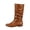 Brown, variant on EKVAHL Women's Slouch Mid‑Calf Boots, Relaxed Fit Faux Leather Flat Boots, Low Heel Daily Walking Boots For Fall Street Wear Black