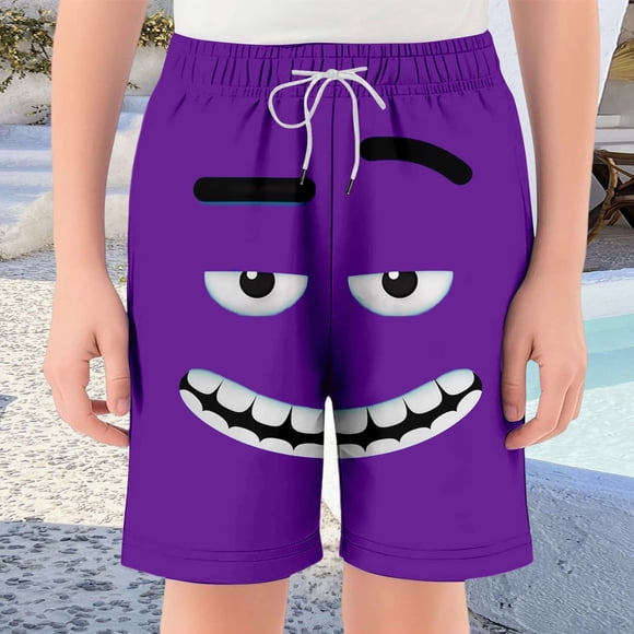 Kids Shorts Boys Purple Stretchy Relaxed Jogger Toddler Boy Summer Clothes Essentials Shorts 9-10 Years