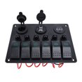 thumbnail image 1 of DC Marine Boat Toggle Switch 6 Gang ON Off Rocker Switch Panel USB with Digital Voltmeter Display for Boats Yachts Cars RVs SUVs, 1 of 7