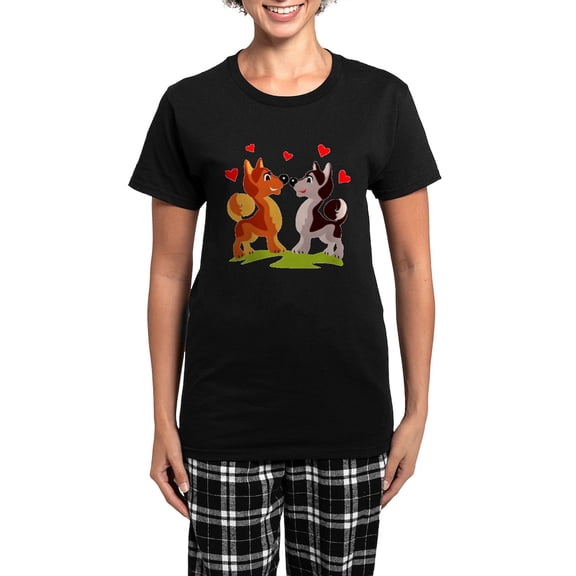 CafePress - Wedding Women's Dark Pajamas - Women's Short Sleeve Print T-Shirt and Pants Dark Cotton Pajama Set